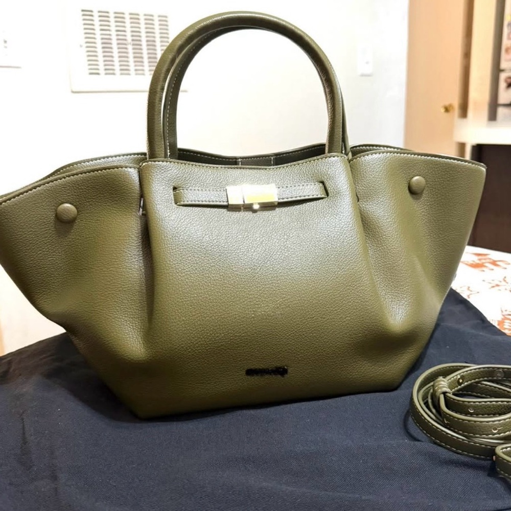 Olive Green Genuine Leather Handbag